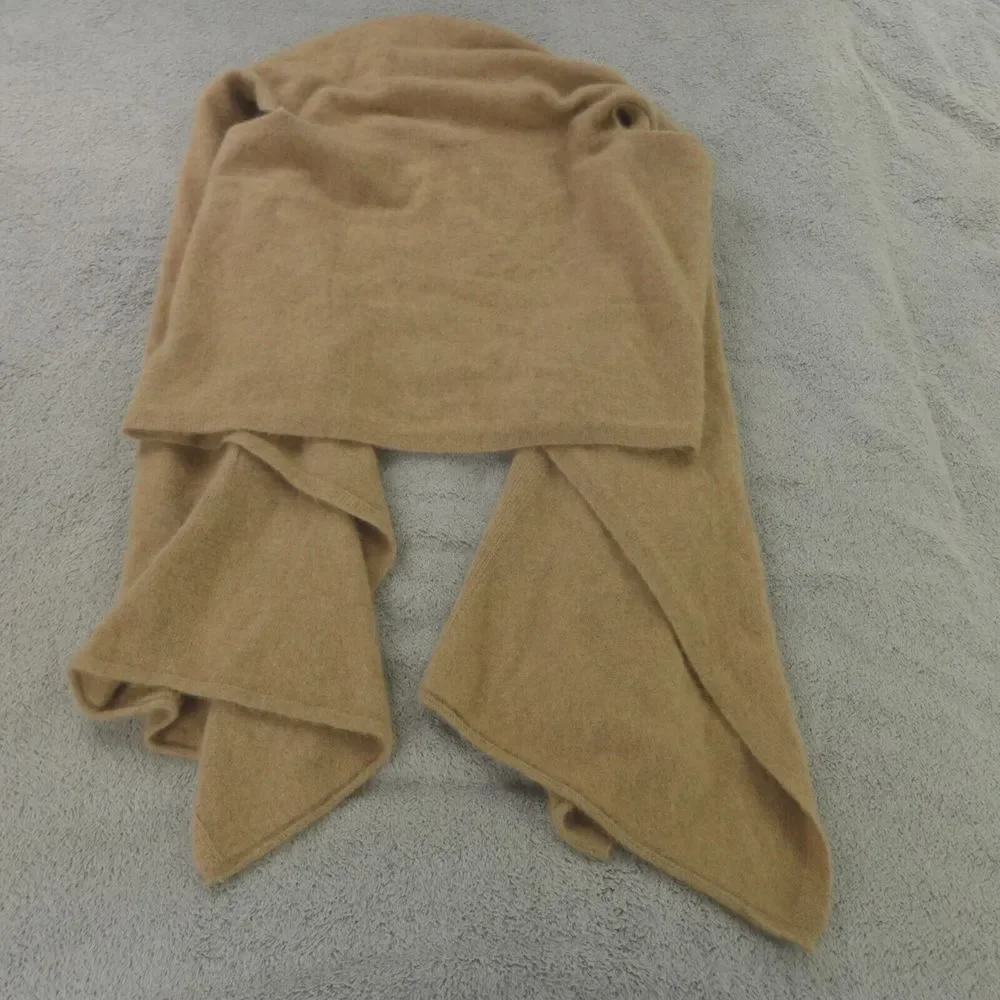 CT Plage Sweater Wrap Camel Tan Racoon Fox 2 Way Stole‎